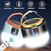 cheap Camping Lights &amp; Lanterns-1pc Solar Led Camping Light，Solar Powered Portable Rechargeable Camping Lanterns, Outdoor Lighting Lamp With Mobile Phone Charging Function,Multi-functional Emergency Lamp