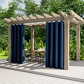 billiga Vattentäta gardiner-2 paneler utomhusgardiner vattentäta för inomhusbröllop uteplats tjock avskildhet grommet gardiner för bröllop sovrum, vardagsrum, veranda, pergola, cabana