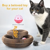 cheap Cat Toys-Magic Organ Cat Toy Cats Scratcher Scratch Board Round Corrugated Scratching Post Toys for Cats Grinding Claw Cat Accessories