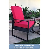 abordables Funda para Cojines de Patio-2 fundas de cojín para patio, 100 % impermeables, para sofá de exterior, de mimbre, funda de asiento de sofá impermeable, funda de silla de mimbre Oxford, protector de muebles
