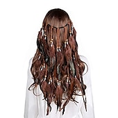 economico Accessori per acconciature-copricapo boho copricapo di piume accessori piuma fascia elastica zingara festival copricapo fantasia indiana anni &#039;70