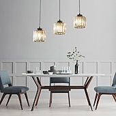 cheap Island Lights-LED Pendant Lights Kitchen Island Crystal Chandeliers 1/3 Head  Modern Farmhouse Foyer Entryway Light Fixtures Ceiling Hanging Globe Over Table Warm White Black/Gold