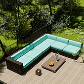 abordables Funda para Cojines de Patio-2 fundas de cojín para patio, 100 % impermeables, para sofá de exterior, de mimbre, funda de asiento de sofá impermeable, funda de silla de mimbre Oxford, protector de muebles