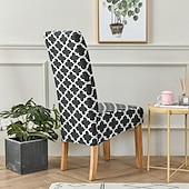 baratos Capa para Cadeira de Jantar-Capas de cadeira de jantar elásticas xl/oversized removível lavável elastano macio capa de cadeira grande com encosto alto para sala de jantar cozinha mesa de hotel banquete