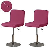 economico Fodera per sedia da pranzo-2 pezzi coprisgabello da bar elasticizzato coprisgabello da bar bordeaux coprisgabello da bar girevole quadrato coprisgabello da bar coprisgabello da bar per sala da pranzo coprisedile da bar