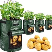 economico sacchi per piante-4 sacchetti per la coltivazione di patate 10 galloni sacchetti per la coltivazione con patta e manici vaso per piante vaso per patate pomodoro e verdure verde
