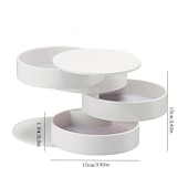 voordelige badkamer organisator-roterende sieraden organizer, 1pc roterende meerlaagse desktop opbergdoos, haaraccessoires sieraden make-up doos met deksel, stofdichte sieradendoos, sieraden opbergdoos