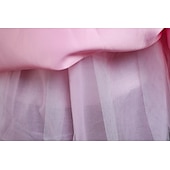 preiswerte Kleider für die Blumenmädchen-kinderkleidung Mädchen Blumenmädchen Kleid Kleid Ärmellos Hochzeit Party Spitze Gitter Kuschelig Polyester Maxi Blumenmädchenkleid Buntes Lila Farbpulver Weiß