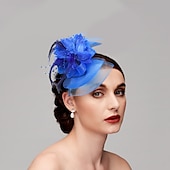 preiswerte Faszinator-Fascinator Hüte Kopfbedeckung Netz Teeparty Pferderennen Ladies Day Melbourne Cup Handgemacht mit floralem Kopfschmuck Kopfbedeckung Kleid zum Beeindrucken Renntag Kleid