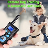 お買い得  犬用トレーニング用品-2 in 1 自動吠え防止 &amp; リモートトレーニング首輪電気 3 モードビープ振動衝撃防水充電式ペットの行動服従トレーニング