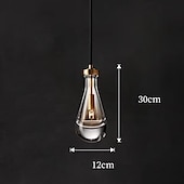 abordables Éclairages pour îlot-Lampes suspendues à LED galss design 12 &quot;éclairage d&#039;îlot de cuisine moderne ferme hall d&#039;entrée luminaires plafond suspendu globe sur table cordon réglable 1 pièces 110-240v