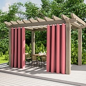 billiga Vattentäta gardiner-2 paneler utomhusgardiner vattentäta för inomhusbröllop uteplats tjock avskildhet grommet gardiner för bröllop sovrum, vardagsrum, veranda, pergola, cabana