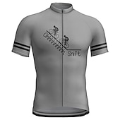 cheap Men&#039;s Jerseys-Men&#039;s Cycling Jersey Graphic Letter &amp; Number Funny Short Sleeve Bike Jersey Top with 3 Rear Pockets Mountain Bike MTB Road Bike Cycling Quick Dry Reflective Strips Back Pocket Moisture Wicking Sports