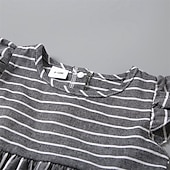baratos Vestidos Casuais-Mamãe e eu Macacão Listra Ao ar livre Frente Única Cinzento Sem Manga Mini Férias Roupas Combinando