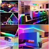 Недорогие Неоновые LED огни-Светодиодная неоновая полоса 1-5 м, адресуемая RGB-радужная светодиодная пиксельная световая панель, 12 В постоянного тока, включая блок питания и контроллер RF 17key, применимая для самостоятельного изготовления светодиодных неоновых вывесок, настенного