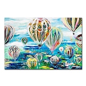 cheap Still Life Paintings-Mintura Handmade Hot Air Balloon Oil Paintings On Canvas Wall Art Decoration Modern Abstract Picture For Home Decor Rolled Frameless Unstretched Painting