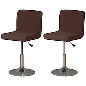 abordables Funda para silla de comedor-2 piezas de funda elástica para taburete de bar, color burdeos, funda para taburete de bar, funda cuadrada giratoria para taburete de bar, funda para silla para comedor, funda de asiento de