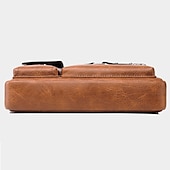 cheap Men&#039;s Bags-Men&#039;s Brown Faux Leather Messenger Bag with Multiple Pockets and Adjustable Strap - Stylish and Functional Crossbody Bag for Travel and Daily Use
