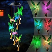 お買い得  ランドスケープライト-ソーラー風鈴ベルトンボ LED ライト屋外防水オートライト色が変わる太陽光発電ハンギングライト中庭の庭のパティオフェスティバルの装飾