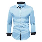 abordables camisa con botones para hombre-Hombre Camisa Camisa de verano Abotonar la camisa Camisa casual Negro Blanco Azul Piscina Verde Ejército Manga Larga Plano Diseño Diario Vacaciones Ropa Moda Casual Cómodo