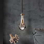 abordables Éclairages pour îlot-Lampes suspendues à LED galss design 12 &quot;éclairage d&#039;îlot de cuisine moderne ferme hall d&#039;entrée luminaires plafond suspendu globe sur table cordon réglable 1 pièces 110-240v