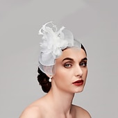 preiswerte Faszinator-Fascinator Hüte Kopfbedeckung Netz Teeparty Pferderennen Ladies Day Melbourne Cup Handgemacht mit floralem Kopfschmuck Kopfbedeckung Kleid zum Beeindrucken Renntag Kleid