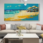 preiswerte Landschaftsgemälde-Handgefertigtes, handgemaltes Ölgemälde, Original-Sonnenschein-Ozean-Ölgemälde auf Leinwand, extra großes Wandkunst, abstraktes weißes Wellengemälde, Boho-Wanddekoration, gerollte Leinwand, kein