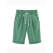 voordelige Bermuda-shorts-Dames Broeken Basic Casual Heldere kleur Huis Dagelijks Licht Blauw Grasgroen Meer groen Zwart Wit Zomer