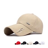 お買い得  メンズ ベースボールキャップ-男性用 ベースボールキャップ トラッカーハット ブラック ルビーレッド ポリエステル トラベル ビーチスタイル アウトドア バケーション 平織り 調整可能 サンスクリーン 高通気性 ファッション
