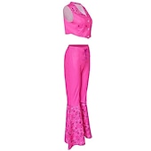 voordelige Koppel- en groepskostuums-koppels film rollerblade outfits pop y2k cowgirl pakken jumpsuit jurk felroze mannen vrouwen koppel cosplay kostuum halloween carnaval maskerade