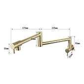cheap Wall Mount-Pot Filler Bathroom Faucet Only Cold Water Stainless Steel, Brushed Golden Nickel Foldable Sink Wall Mount Folding Fill Pot Basin Tap Double Joint Swing Arm Single Hole 2 Handle