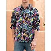 economico Cime-Retrò Vintage Anni &#039;70 Camicia Disco Floreale Paisley Per uomo Casual Quotidiano Parata dell&#039;Orgoglio Mese dell&#039;orgoglio Adulti Top Tutte le stagioni