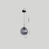 abordables Suspension-Lampes suspendues à LED îlot de cuisine en verre 10 &quot;éclairage en verre soufflé à la main luminaires d&#039;entrée de foyer de ferme moderne globe suspendu au plafond sur la table ambre/gris fumé 110-240v