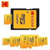 cheap Computer Peripherals-Kodak Micro SD Card U3 V30 256GB 128GB SDXC Flash Memory Card C10 U3 4K HD cartao de Memoria Micro SD TF Card With SD Adapter