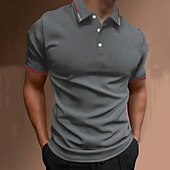 preiswerte Sport-Herren Poloshirt Golfhemd Casual Festtage Kargen Kurzarm Modisch Basic Glatt Klassisch Sommer Regular Fit Feuer rot Schwarz Gelb Armeegrün Dunkelmarine Grau Poloshirt