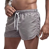 baratos shorts de natação masculinos-Homens Roupa de Banho Shorts de Natação Calção Justo de Natação Tecido Conforto Respirável Ao ar livre Diário Para Noite Moda Casual Preto Branco