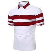 voordelige Klassieke polo voor heren-Voor heren POLO Shirt Golfshirt Casual Feestdagen Klassiek Korte mouw Modieus Basic Kleurenblok nappi Zomer Normale pasvorm Zwart Wit Donker rood Donker Marine Grijs POLO Shirt