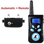 お買い得  犬用トレーニング用品-2 in 1 自動吠え防止 &amp; リモートトレーニング首輪電気 3 モードビープ振動衝撃防水充電式ペットの行動服従トレーニング