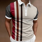 abordables Polo clásico para hombre-Hombre Polos con botones POLO Casual Festivos Diseño Manga Corta Moda Básico Bloque de color Botón Verano Ajuste regular Rojo Azul Piscina Verde Trébol Gris Gris Polos con botones