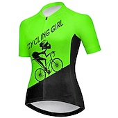 ieftine Tricouri pentru femei-Pentru femei Jersey de ciclism Grafic Literă &amp; Număr Amuzant Manșon scurt Bicicletă Jerseu Topuri cu 3 buzunare spate Ciclism montan Ciclism stradal Uscare rapidă Dungi reflectorizante Înapoi de