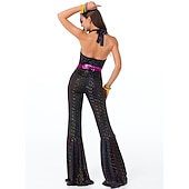 levne oblečení-70. léta hippie kostým na diskotéce retro vintage 70. léta zvonové kalhoty kombinéza košilový outfit pánský dámský párový kostým na maškarní vintage cosplay party