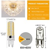 voordelige Ledlampen met twee pinnen-5 stuks 2 stuks 6 W 2-pins LED-lampen 600 lm G9 T 104 LED-kralen SMD 3014 Warm wit Wit 220-240 V