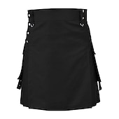 baratos Partes inferiores-kilts utilitários escoceses para homens kilt plissado de linho retrô vintage medieval punk gótico steampunk