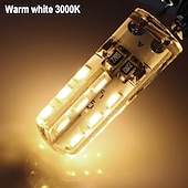 رخيصةأون أضواء LED ثنائي الدبوس-10 قطعة G4 ثنائية دبوس مصباح ليد لمبة 3 واط 24LED SMD 2835 ما يعادل لمبة هالوجين 30 واط أبيض دافئ 3000 كيلو ضوء النهار الأبيض 6000 كيلو 360 درجة زاوية الشعاع وميض مجاني DC12V AC220V AC110V