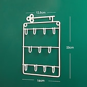 baratos Até 30 $-Organizador de armazenamento de porta-chaves montado em arte de parede de metal com gancho para porta de entrada porta porta jóias cabide de prateleira pendurado abridor de fechadura