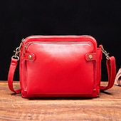 levne Tašky přes rameno-Dámské Crossbody kabelka Taška přes rameno Aktovka PU kůže Nakupování Denní Zip Nastavitelná Velká kapacita Voděodolný Pevná barva Vínově rudá Černá Hnědá
