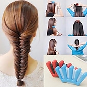 voordelige Accessoires voor haarstyling-1 stks spons haar vlechter multifunctionele haar vlechten tool franse twist vlecht haar vlechter palm vormige diy haar styling accessoires