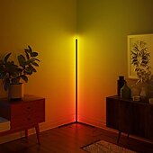 tanie ledowa lampa podłogowa-Nowoczesna narożna lampa podłogowa led nastrojowe światło światła kolorowa sypialnia salon dekoracja wnętrz oświetlenie wewnętrzne lampy stojące