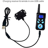 お買い得  犬用トレーニング用品-2 in 1 自動吠え防止 &amp; リモートトレーニング首輪電気 3 モードビープ振動衝撃防水充電式ペットの行動服従トレーニング