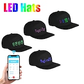 お買い得  アイデア商品-LED 帽子スレッド キャップ表示メッセージ Bluetooth 編集可能なパーティー用のクールな帽子